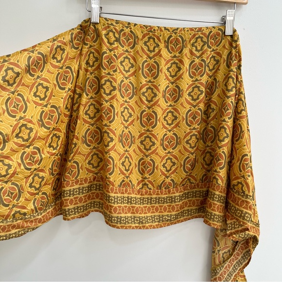 NWOT Free People REVOLVE Imogen Sarong Mini Skirt in Turmeric Made in India - Picture 4 of 10